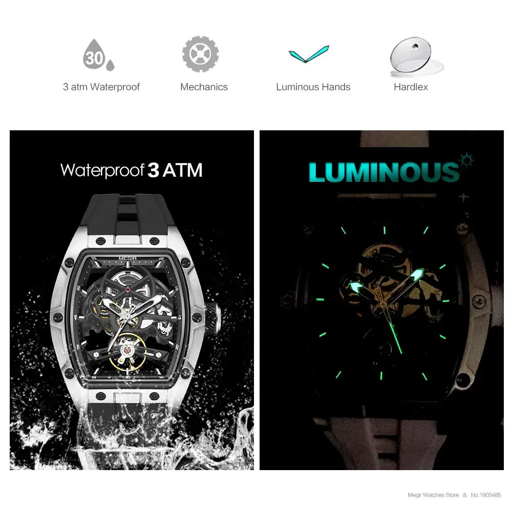 Megir MN2242GWE-1 – Automatic Skeleton Watch